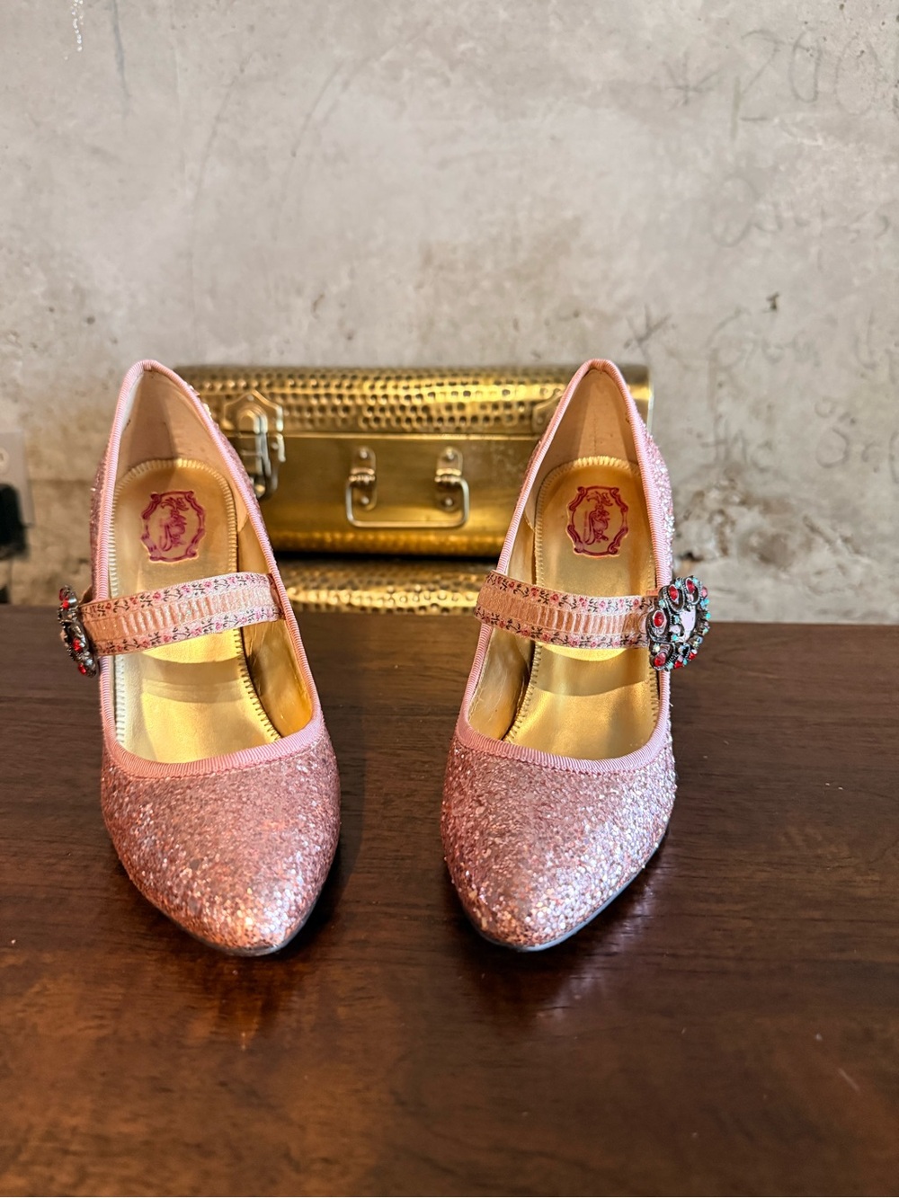 Glitter Mary Jane Pumps in Pink - Women's Dress Shoes